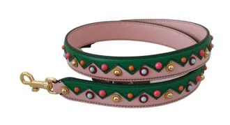 Dolce & Gabbana Studded Leather Shoulder Strap - Pink