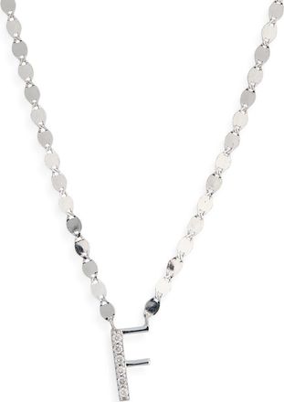 Lana Jewelry 14K Gold Diamond Initial Pendant Necklace in White Gold - F at Nordstrom Rack, Size 18