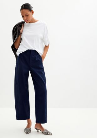 Contemporaine Womens Cotton-lyocell chino pant Fit: Barrel leg, high rise