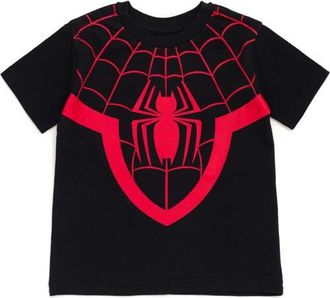 MARVEL Spider-Man Short Sleeve T-Shirt in Classic Black Miles at Nordstrom, Size 12M