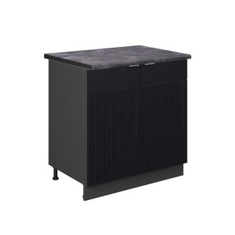 Vicco Armario Bajo Para Fregadero Fame-line, Rayas Negras, 80 Cm Con Estante, Et Antracita Vicco
