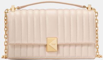 Kate Spade New York Womens Deco Quilted Mini Crossbody Bag in Pink | Smooth Leather