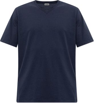Hanro Nachtkleding, Heren, Blauw, 2Xl, Katoen, Living Cotton V-Neck T-Shirt