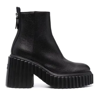 AGL Black Tiggy Plastic Platform Boots