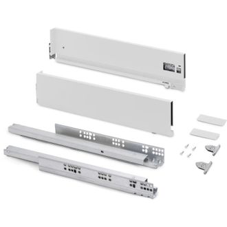 Emuca Emuca - Caj&oacute;n Exterior Vertex Con Regulaci&oacute;n 3d De Altura 131mm, 40kg, Profundidad 350mm, Acero, Pintado Blanco