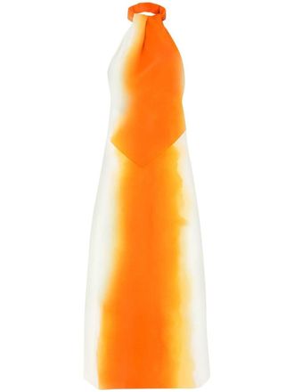 Ferragamo Abito con stampa astratta - Arancione