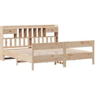 vidaXL Cama Con Estanter&iacute;a Sin Colch&oacute;n Madera Maciza De Pino 180x200cm Vidaxl