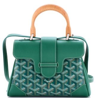 Goyard Saigon Top Handle Bag Coated Canvas with Leather Mini