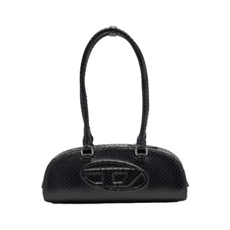 Diesel Tassen, Dames, Zwart, ONE Size, Leer, 1DR Dome Schoudertas