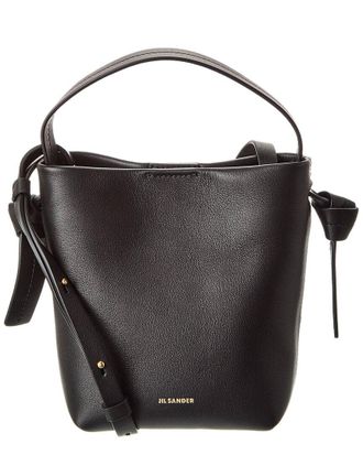 Jil Sander Logo Leather Bucket Bag