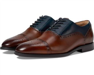 Stacy Adams Mens Reynolds Dress Shoes In Brown Navy