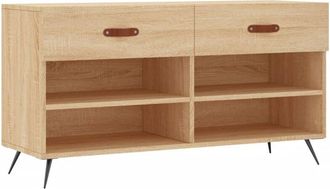 vidaXL Vidaxl - Banco zapatero madera de ingeniería roble Sonoma 102x35x55 cm