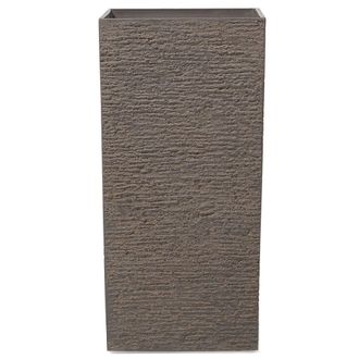 Beliani Maceta De Piedra Marr&oacute;n Alta 40 X 40 X 81 Cm Para Interior Y Exterior Gaza