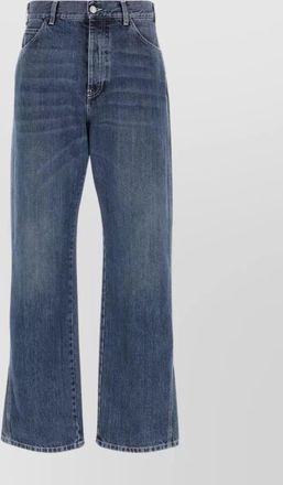 Alexander McQueen elevated high-waisted wide-leg denim trousers