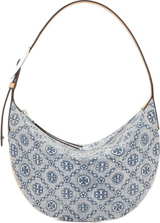 Tory Burch Small T Monogram Denim Balloon Bag in Powder Blue at Nordstrom