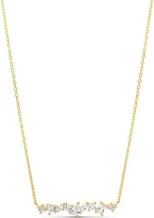 SHYMI Multi Shape Prong Set Bar Necklace in Gold at Nordstrom