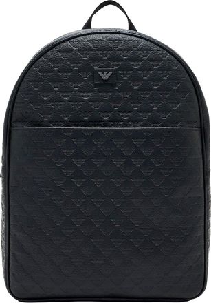 Emporio Armani Black Eagle Raised Calf Leather Backpack