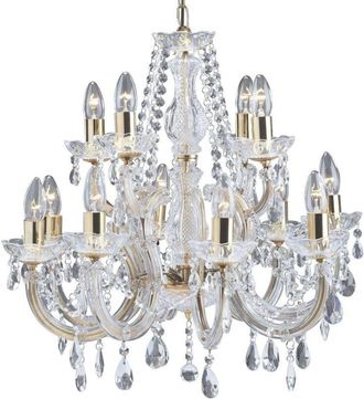 Searchlight Searchlight - Marie Therese - Ara&ntilde;a De Luces De Cristal, 12 Acabado De Lat&oacute;n Pulido Claro, E14