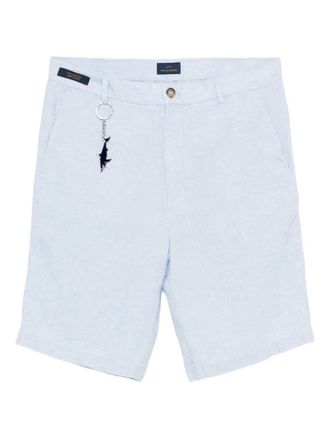 Paul & Shark Blue Tailored Linen Bermuda Shorts