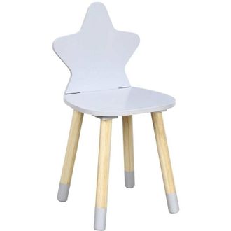 OEM Puppe Silla De Madera Para Ni&ntilde;os Estrella Gris