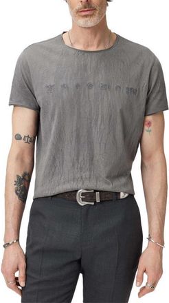John Varvatos Raw Edge Graphic T-Shirt in Flagstone Grey at Nordstrom, Size Xx-Large