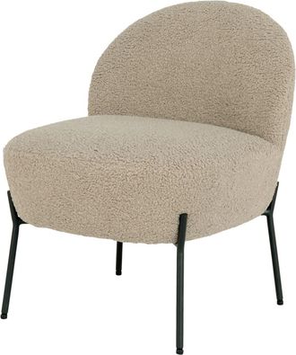 Moloo Sillón de tela bouclé color topo