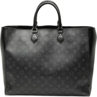 Louis Vuitton Black Gray Pvc Leather Pouch Tote Bag (Pre-Owned)