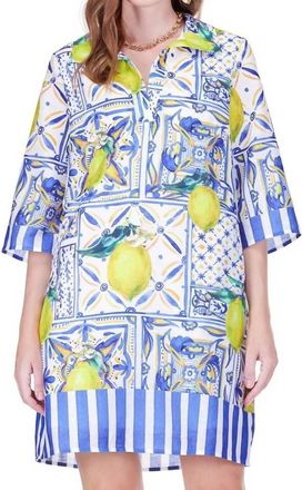 Jade Yoga Lemon Tiles Dress In Blue