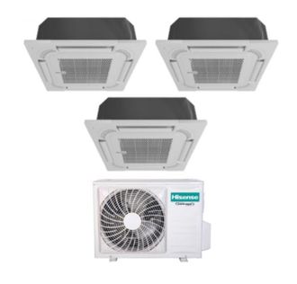 Hisense Trial Split Inverter Aire Acondicionado Cassette 9+9+9 Con 3amw72u4rjc R-32 Wi-fi Opcional 9000+9000 Con Mando A Distancia Y Panel Incluido