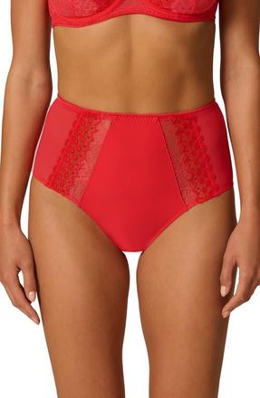 Simone P&eacute;r&egrave;le Radieuse High Waist Briefs in Flamingo at Nordstrom, Size Xx-Large