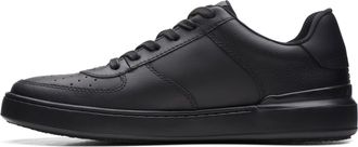 Clarks Mens Courtlite Tie Trainers, Black (Black Leather), 6.5 UK