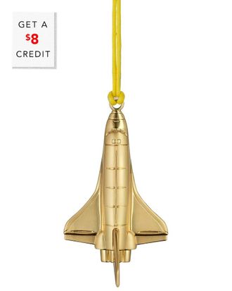 Waterford Christmas Rocketship Golden Ornament With $8 Credit