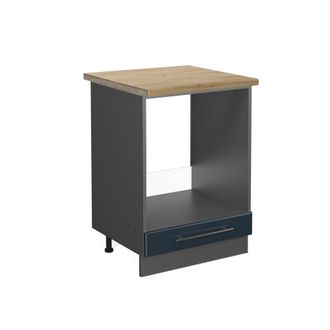Vicco Armario Para Horno Empotrado Fame-line, Azul Oscuro Alto Brillo, 60 Cm, Et Roble Vicco