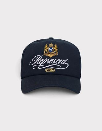 Represent Mens Puma Embroidered Logo Crest Cap Black - Size: ONE size