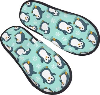 Generic Fuzzy Slippers Cute Animals Penguin Breathable House Slippers Lightweight Anti-Slide Slipper For Women Men Home L
