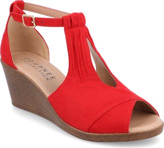 Journee Collection Women & apos;s Kedzie Medium and Wide Width Wedge Sandals