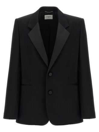 Saint Laurent Black Notched Lapel Blazer