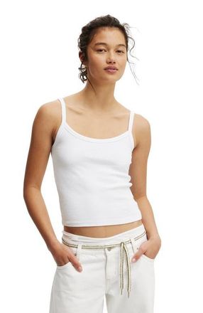 Cotton On Womens Goldie Rib Scoop Cami in White at Nordstrom, Size X-Small