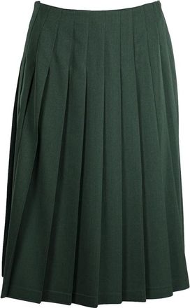 Vivetta Groene Geplooide Midi Rok - Dames - Midirokken - Groen - S - Wol - Rokken