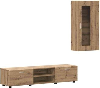 vidaXL Conjunto De Mueble De Tv Roble Artesanal Madera De Ingenier&iacute;a Vidaxl