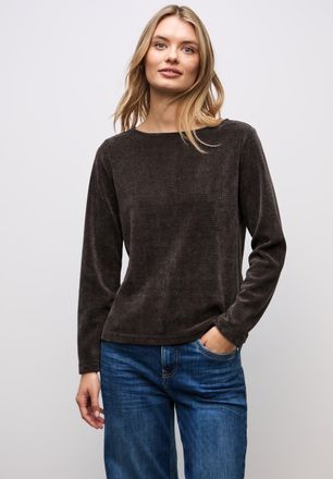 Street One Rundhalspullover STREET ONE, Damen, Gr. 34, deep roast braun, Strick, Obermaterial: 98% Polyester, 2% Elasthan, unifarben, regular fit normal, U-Boot-