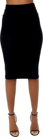 Dai Moda Kelli Stretch Modal Pencil Skirt in Black at Nordstrom, Size Xx-Large
