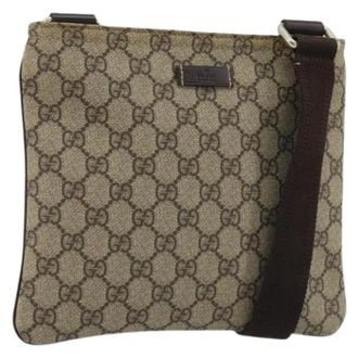 Gucci Pre-owned Vintage GG Canvas Shoulder Bag - Dames - Pre-owned - Bruin - Maat: ONE Size Leer
