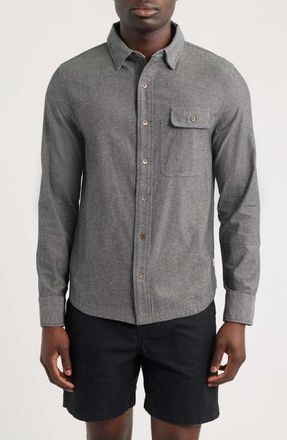 Imperfects Tradesman Cotton Chambray Button-Up Shirt in Obsidian Solid at Nordstrom, Size Xx-Large