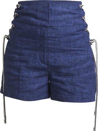Giorgio Armani Lace-Up Sides Linen Shorts