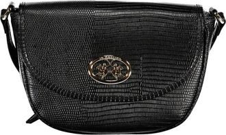 La Martina Tassen, Dames, Zwart, ONE Size, Zwarte Dames Schoudertas Contrast Details