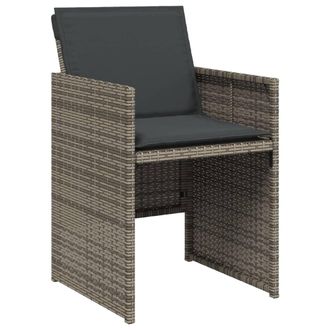vidaXL Vidaxl - Sillones De Jard&iacute;n Con Cojines 4 Uds Rat&aacute;n Sint&eacute;tico Gris