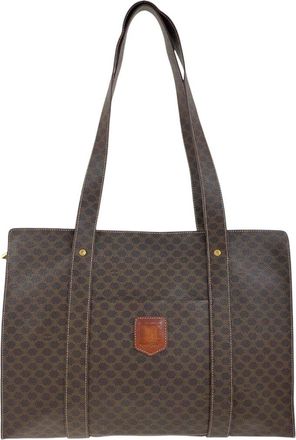 Celine Celine Brown Coated/Waterproof Canvas Macadam Tote (Authentic Pre-Loved)