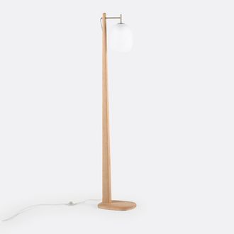 La Redoute Interieurs Vloerlamp in eik, metaal en mat glas, Navida