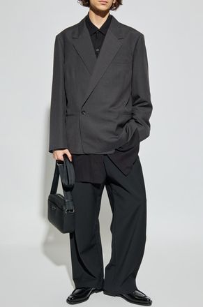Christophe Lemaire Blazer With Open Lapels, Mens, Grey